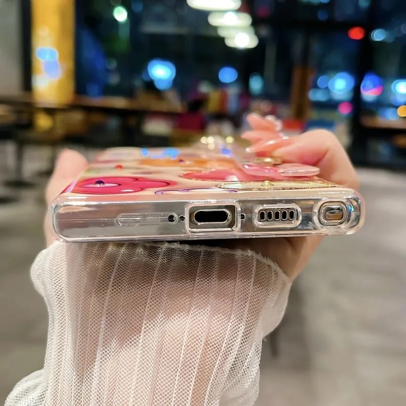 Galaxy S Series - 3D Flower Phone Case with Wrist Strap