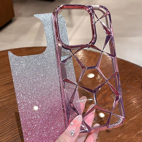iPhone 14 Series - Gradient Glitter Geometrical Pattern Case