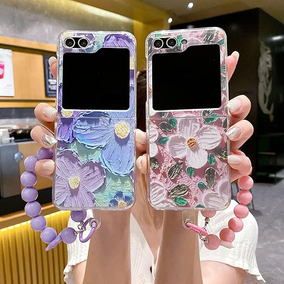 Galaxy Z Series - Oil Painting Floral Case with Lanyard