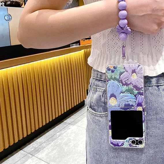 Galaxy Z Series - Oil Painting Floral Case with Lanyard