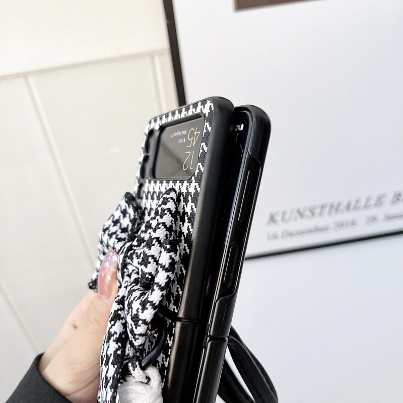Galaxy Z Series - Houndstooth Camellia Phone Case
