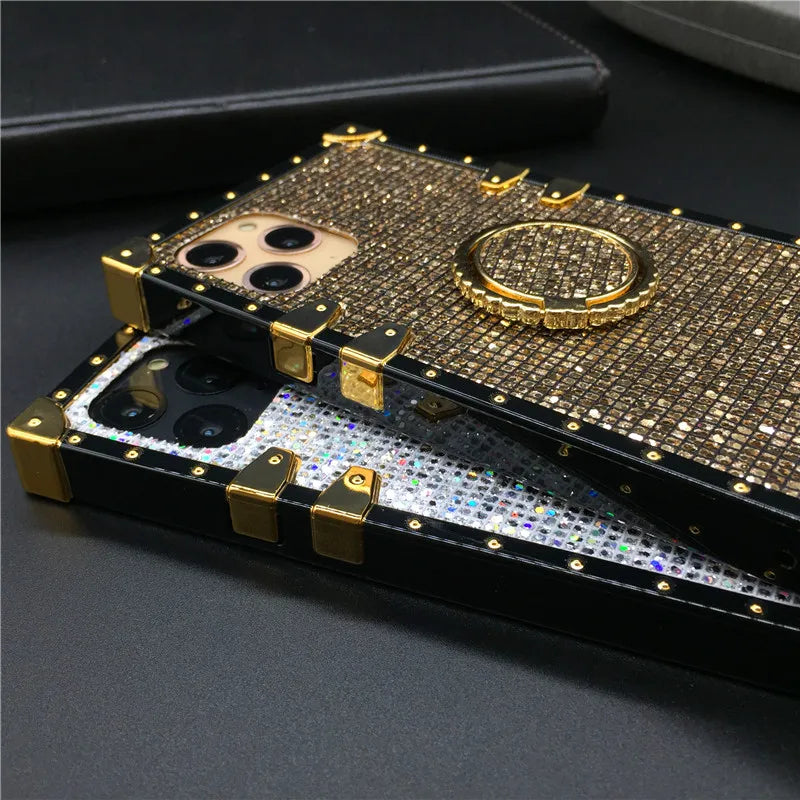 iPhone 13 Series - Sparkly Case With Ring Holder