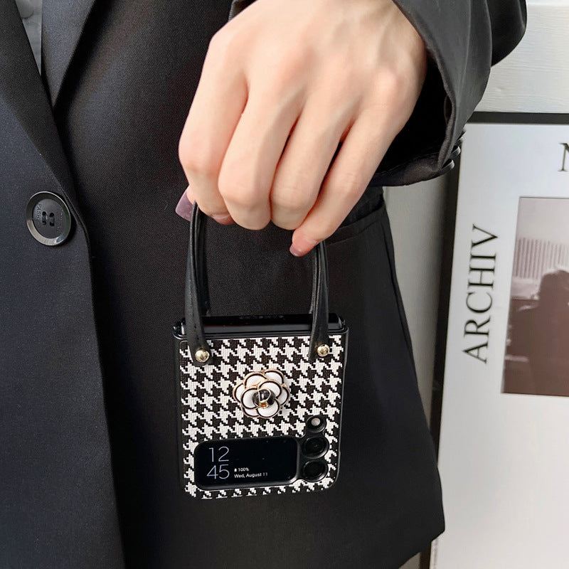 Galaxy Z Series - Houndstooth Camellia Phone Case