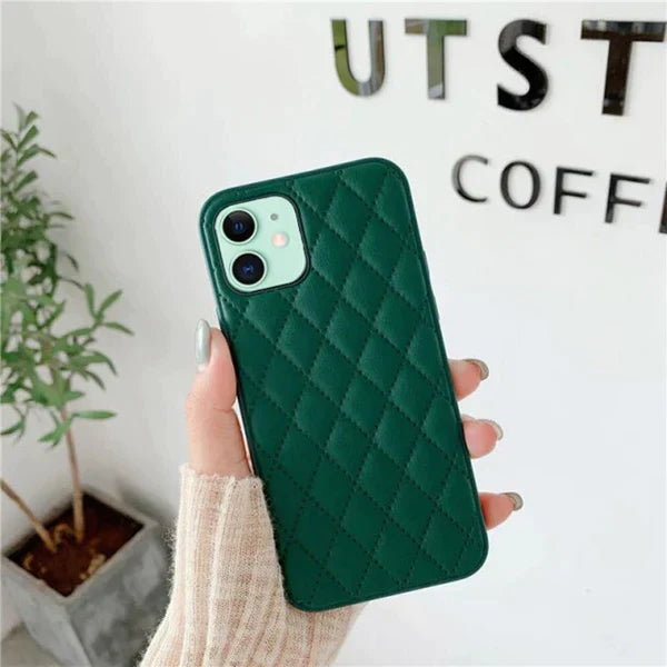 iPhone 13 Series - Classic Leather Lattice Pattern Case