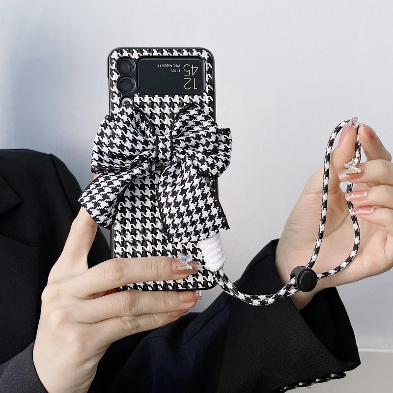 Galaxy Z Series - Houndstooth Camellia Phone Case
