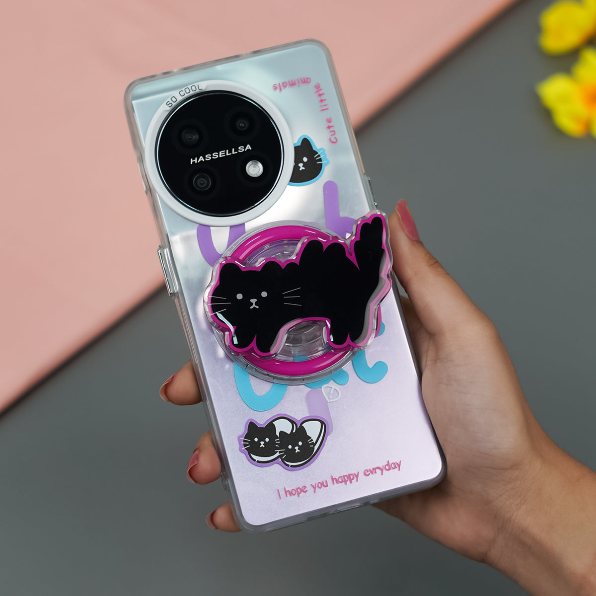 OnePlus Series - Black Cat Case With Magnetic Holder