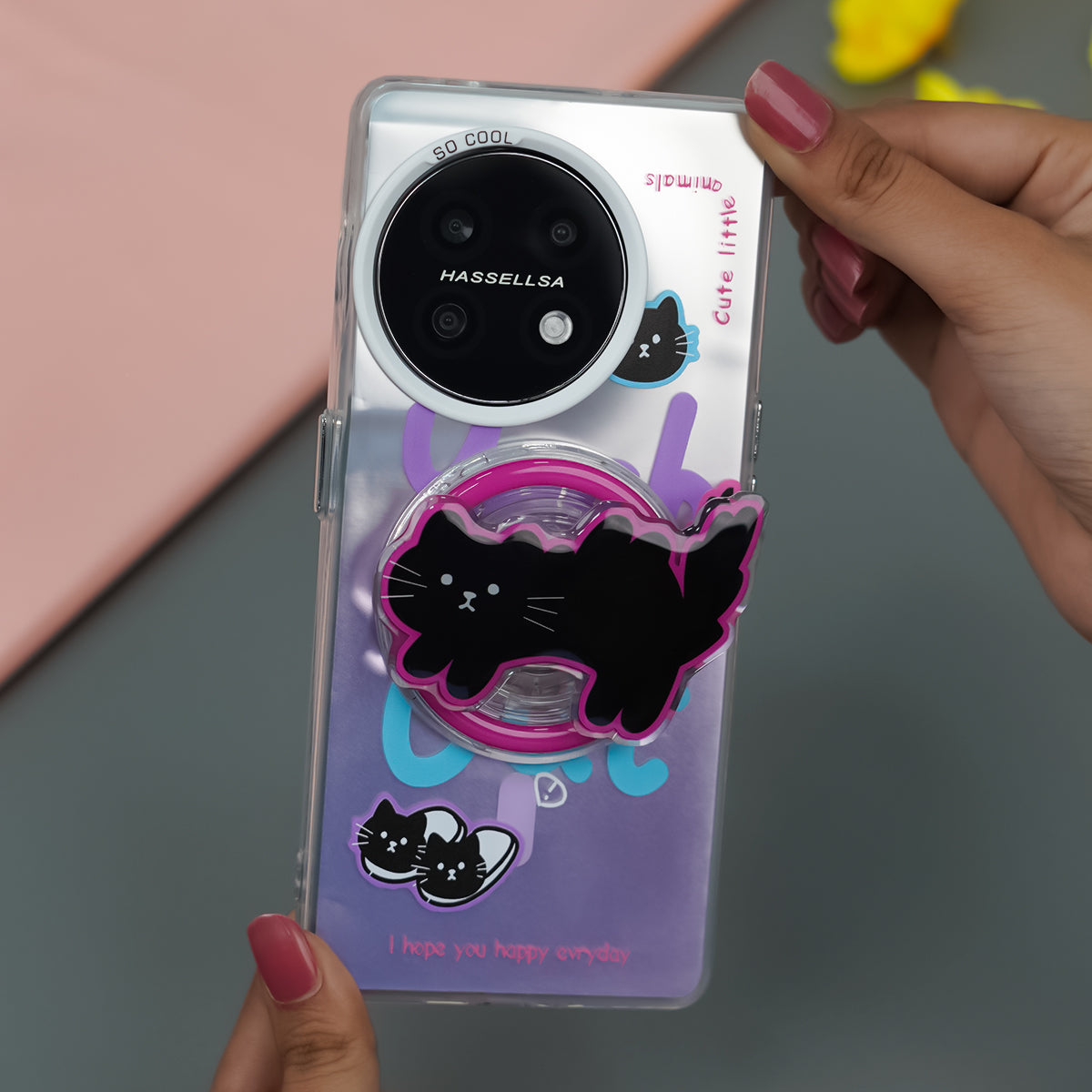 OnePlus Series - Black Cat Case With Magnetic Holder