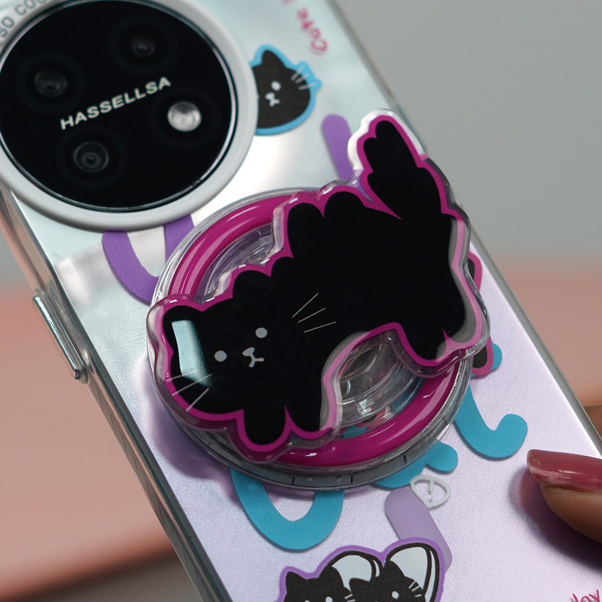 OnePlus Series - Black Cat Case With Magnetic Holder