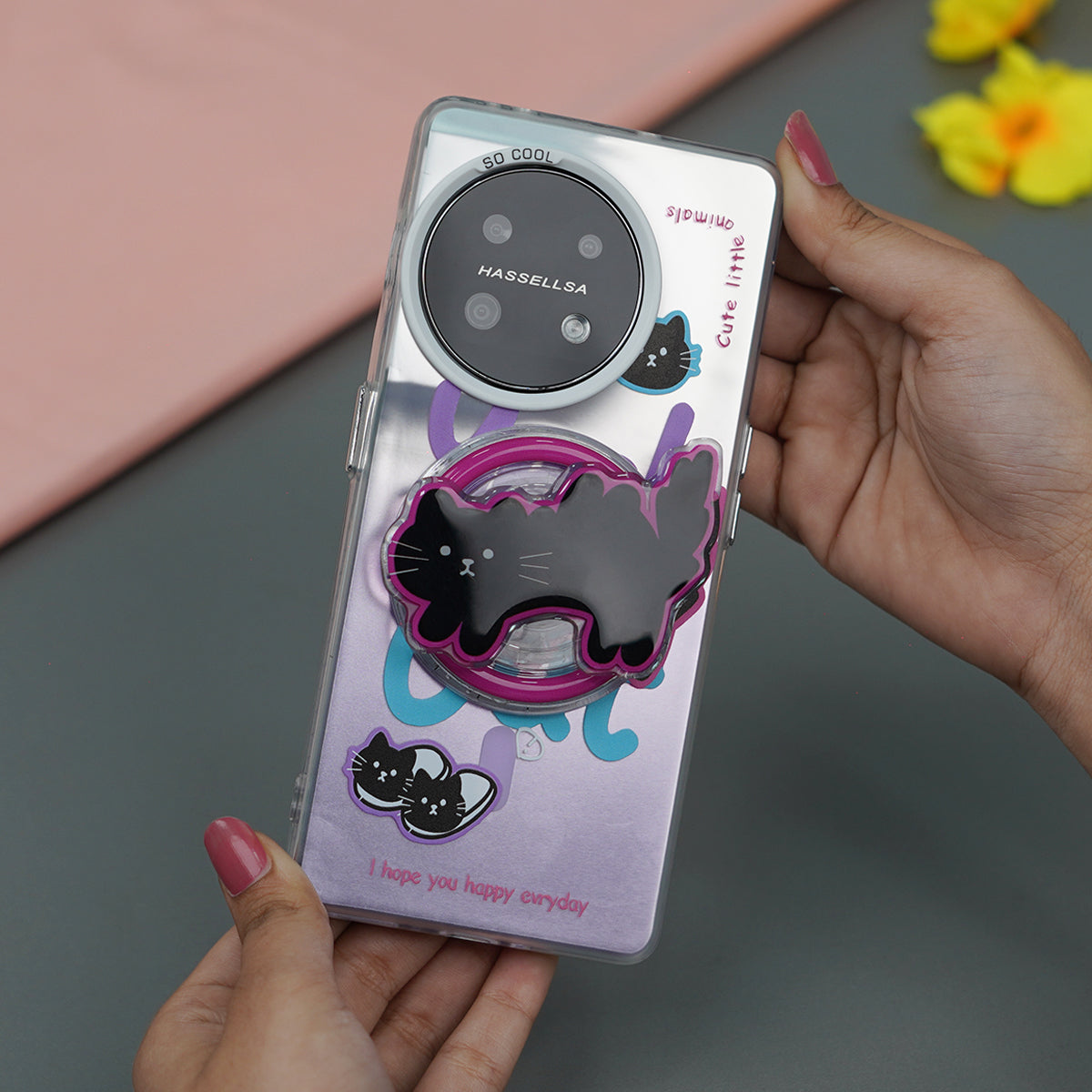 OnePlus Series - Black Cat Case With Magnetic Holder