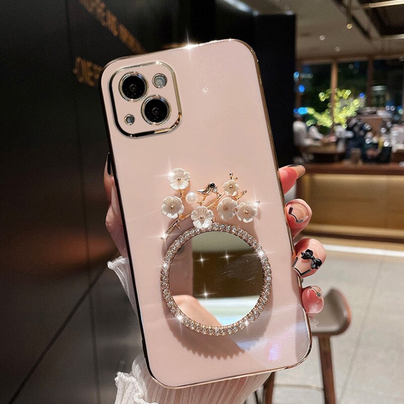 OnePlus - Flowers Glitter Mirror Plating Phone Case