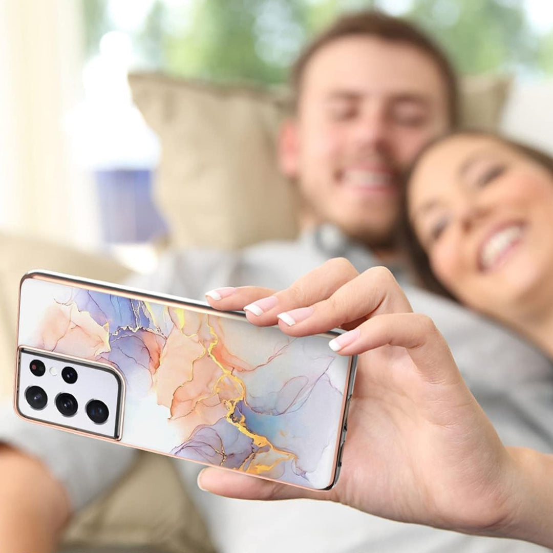 Galaxy S Series - Silicone Case with Plated Mosaic Design