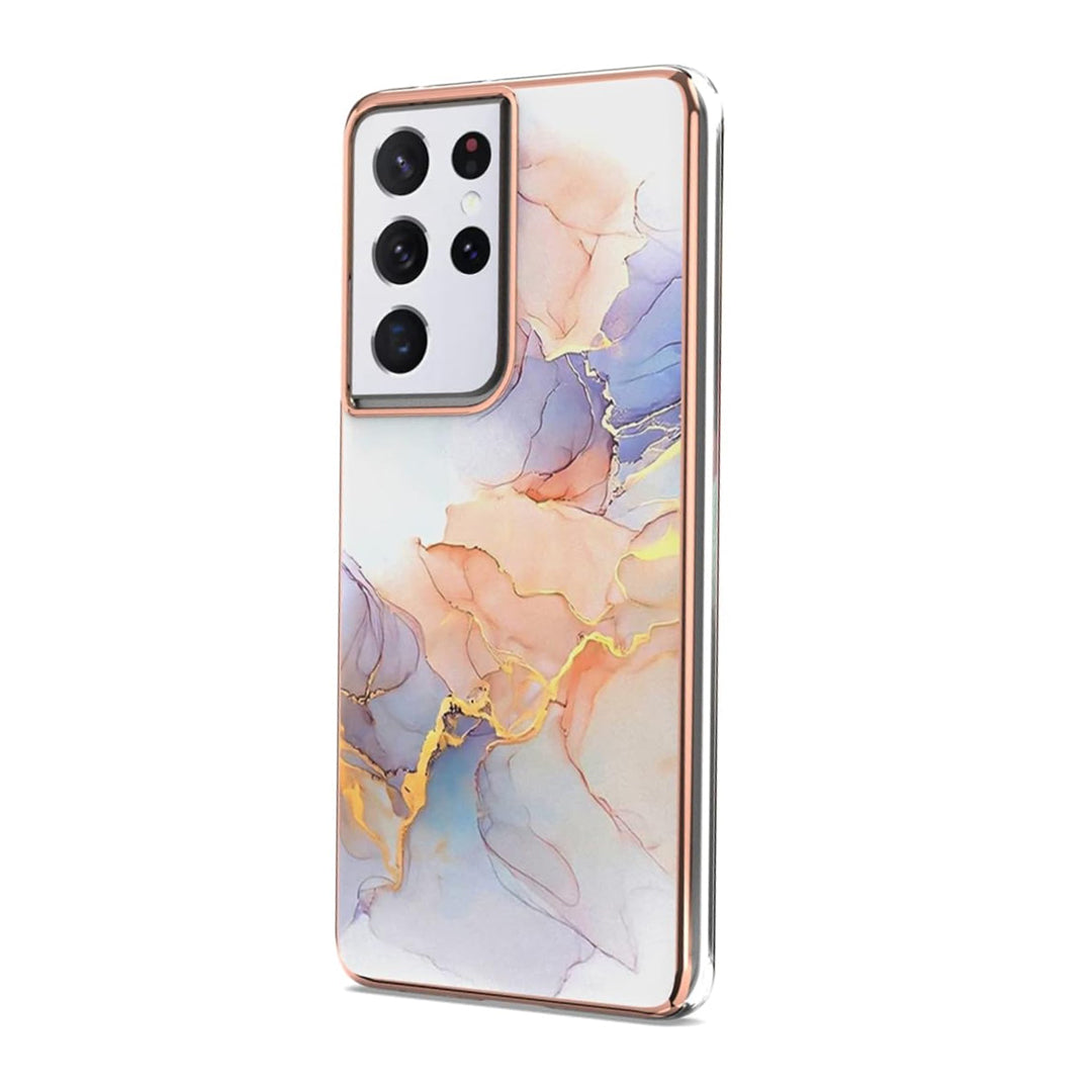 Galaxy S Series - Silicone Case with Plated Mosaic Design