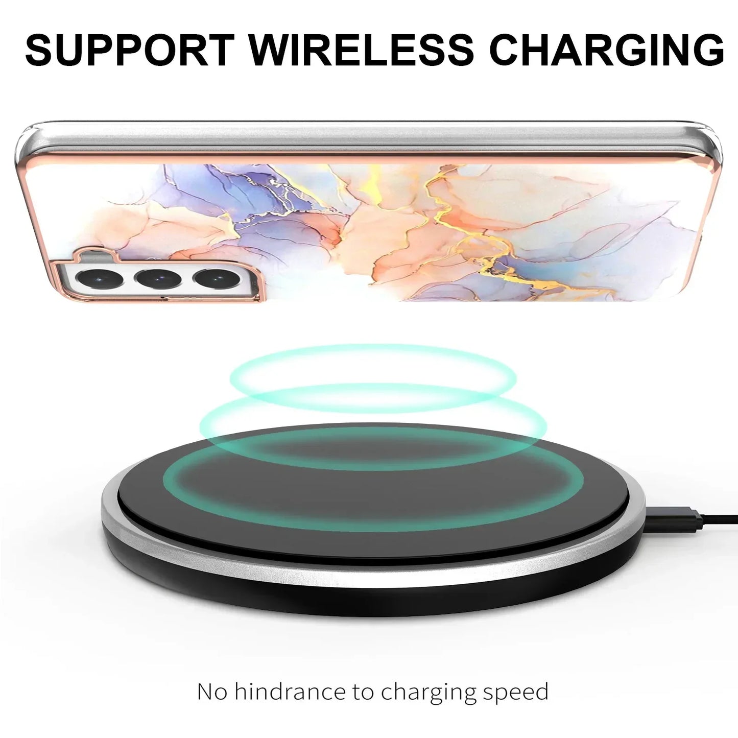 Galaxy S Series - Silicone Case with Plated Mosaic Design