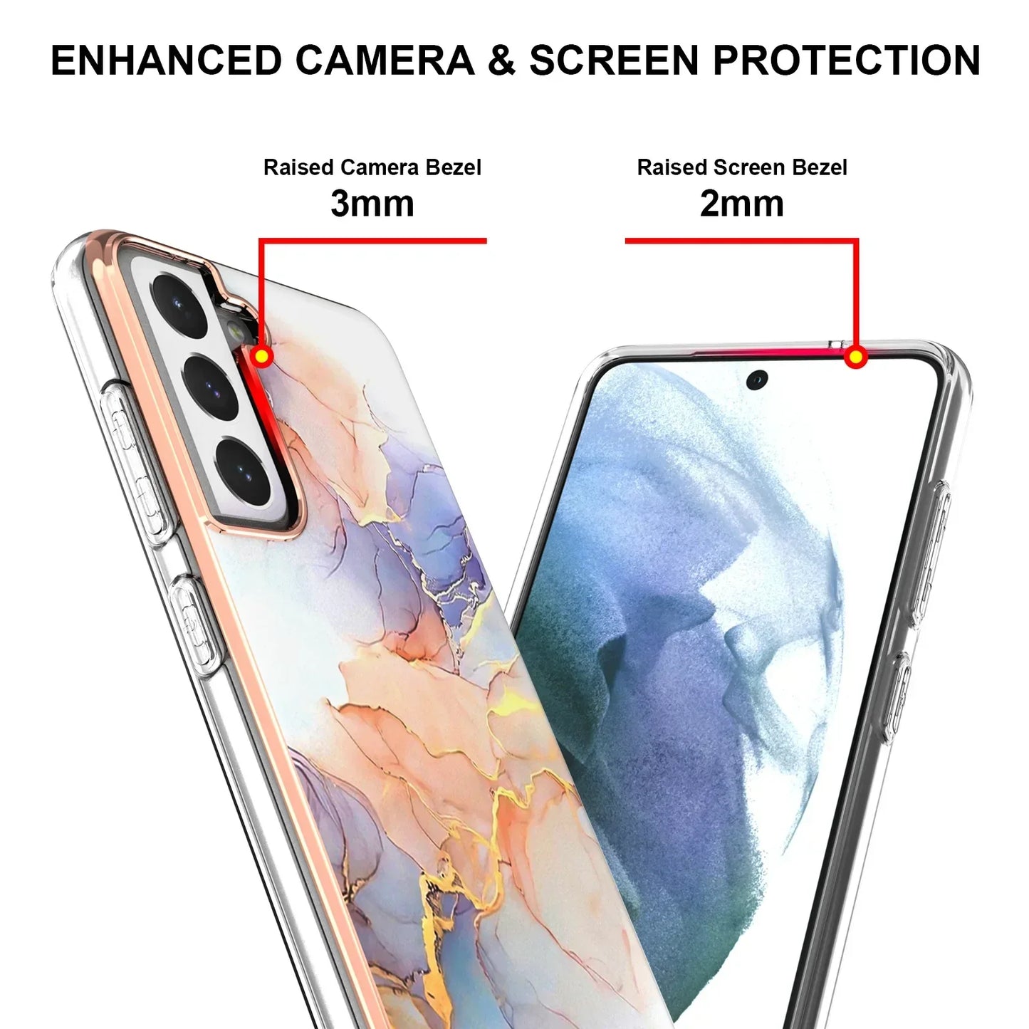 Galaxy S Series - Silicone Case with Plated Mosaic Design