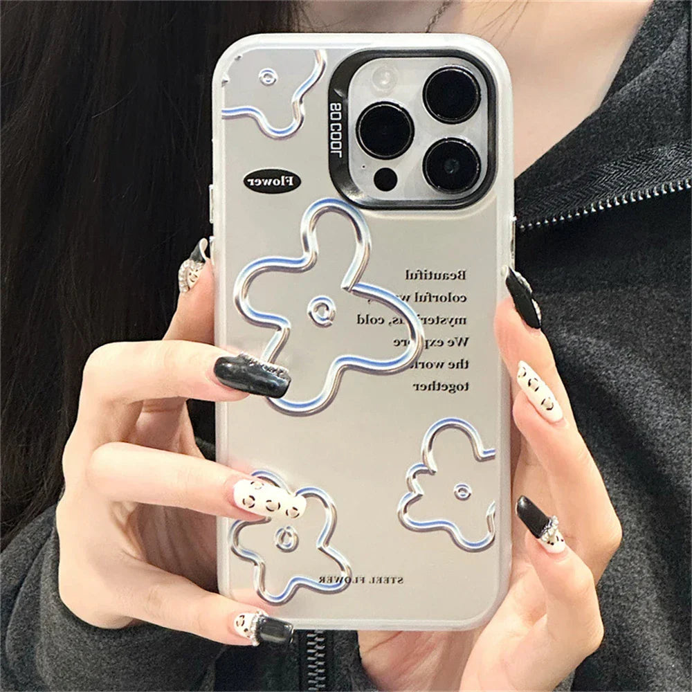 iPhone 14 Series - Floral Pearl Case with Lanyard