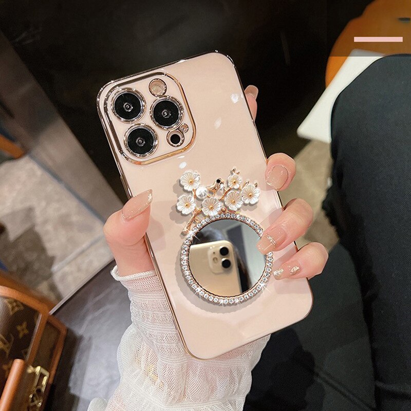 OnePlus - Flowers Glitter Mirror Plating Phone Case