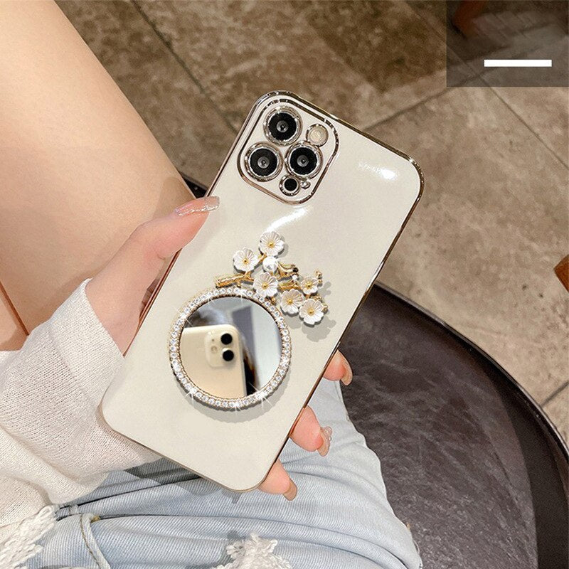 OnePlus - Flowers Glitter Mirror Plating Phone Case