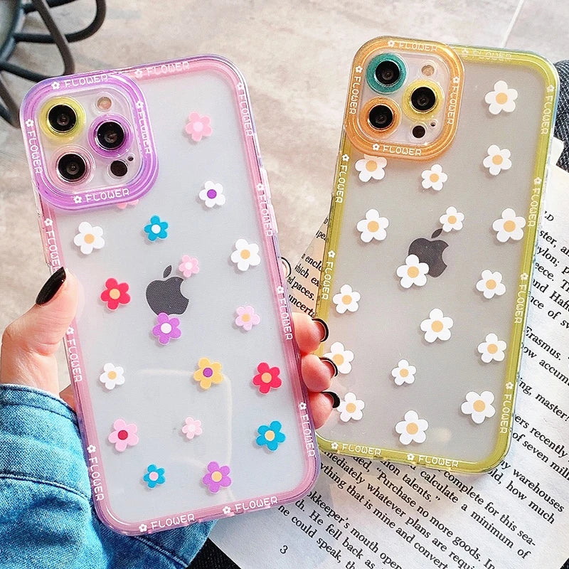iPhone 13 Series  - Flower Painted Clear Case