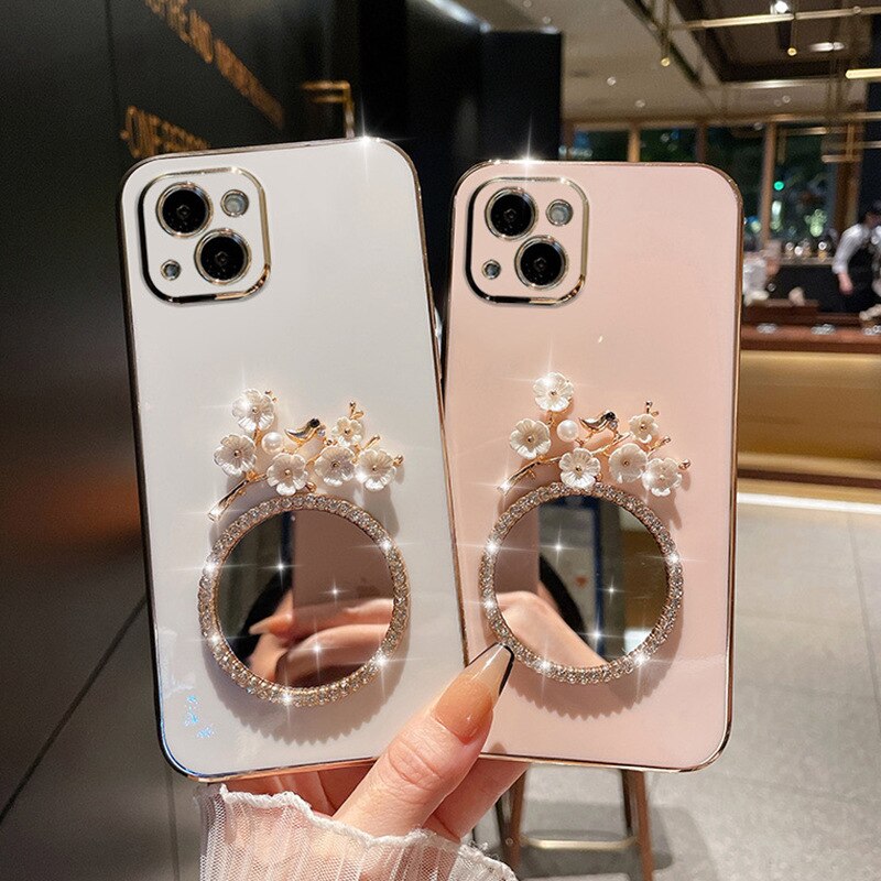 OnePlus - Flowers Glitter Mirror Plating Phone Case