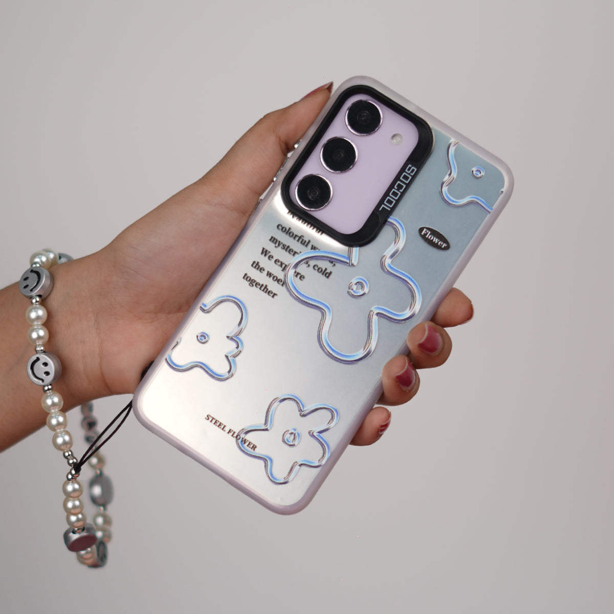 Galaxy S Series - Floral Pearl Case with Lanyard.