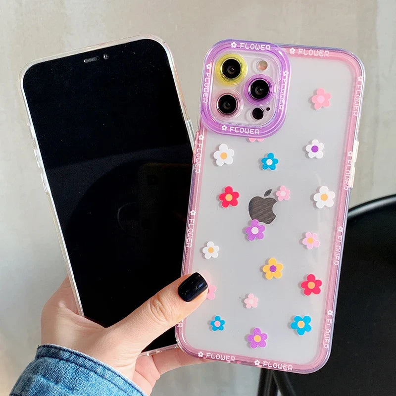 iPhone 13 Series - Flower Painted Clear Case