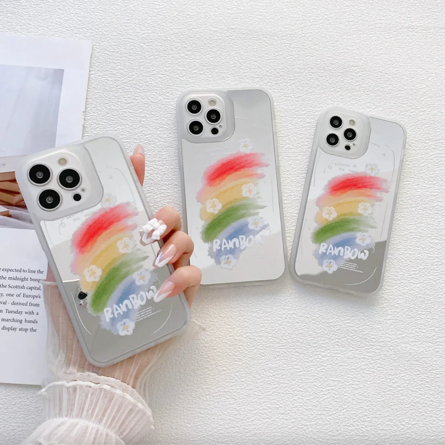 iPhone 13 Series - Reflective Mirror Rainbow Pattern Phone Case