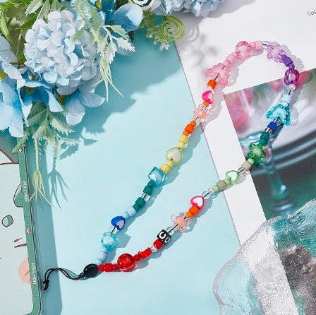 Rainbow Star Butterfly Beaded Cute Lanyard