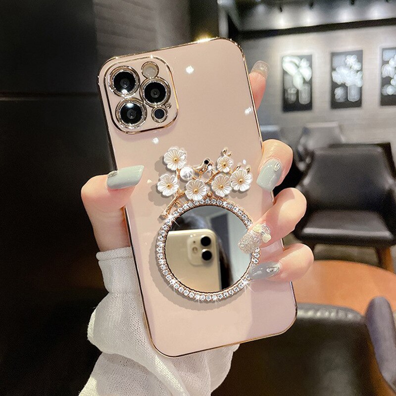 OnePlus - Flowers Glitter Mirror Plating Phone Case