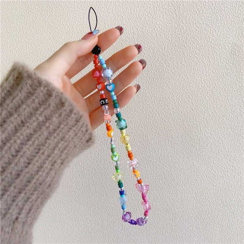 Rainbow Star Butterfly Beaded Cute Lanyard
