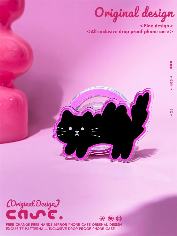 iPhone - Black Cat Case With Magnetic Holder