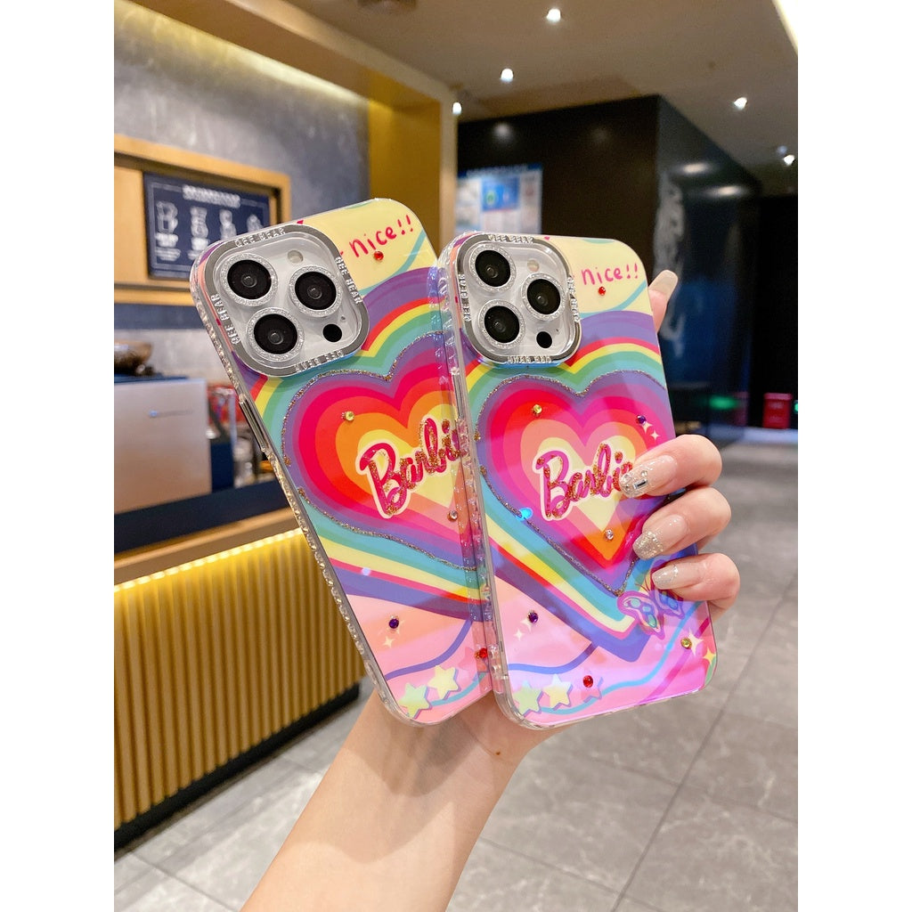 iPhone 14 Series - Heart Pattern Barbie Case