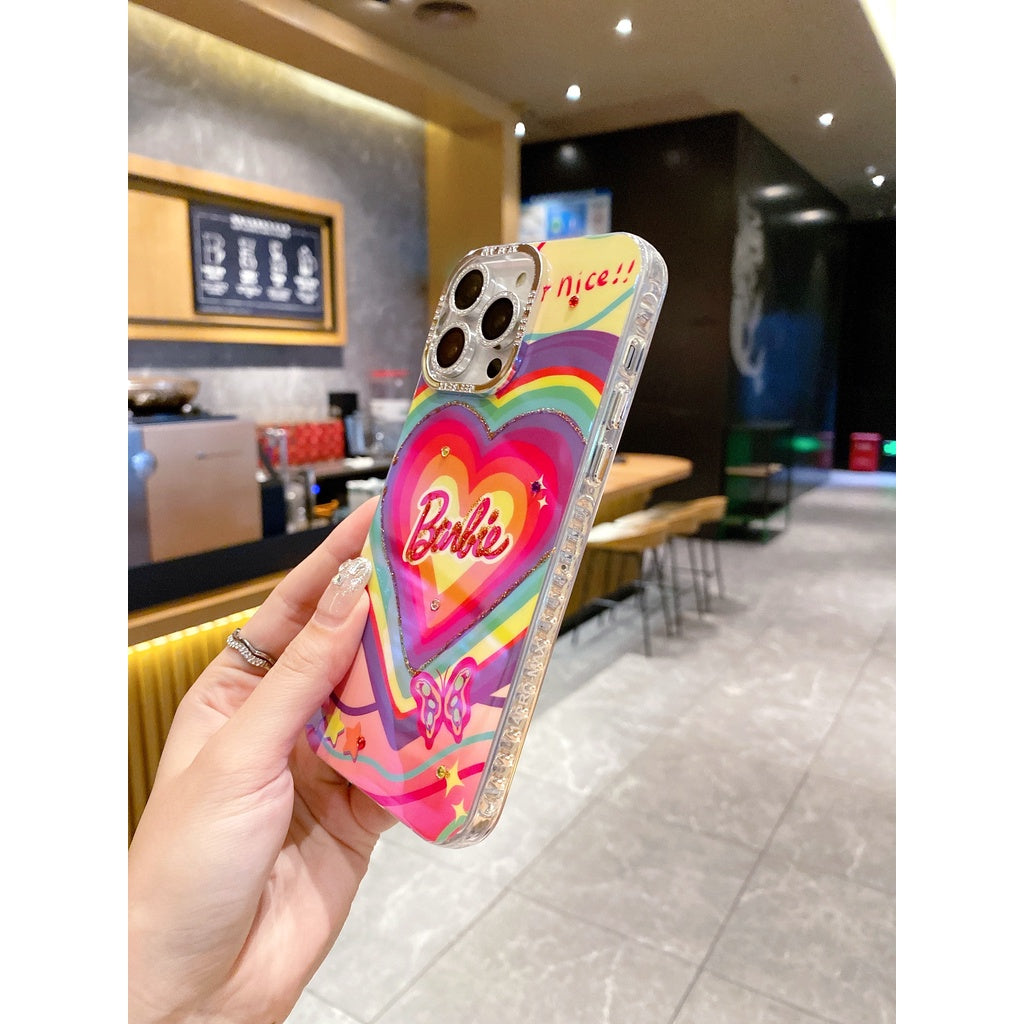 iPhone 14 Series - Heart Pattern Barbie Case