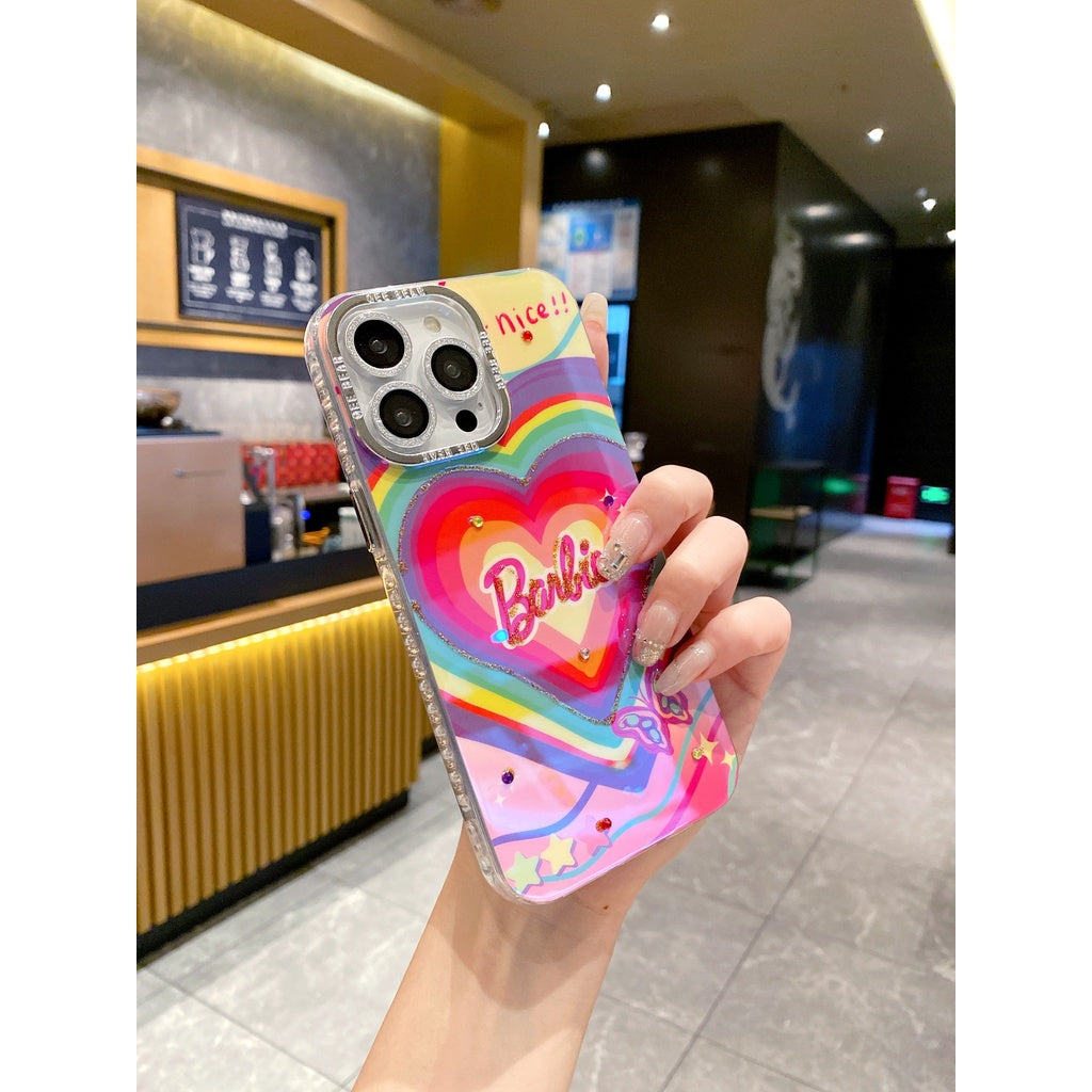 iPhone 14 Series - Heart Pattern Barbie Case