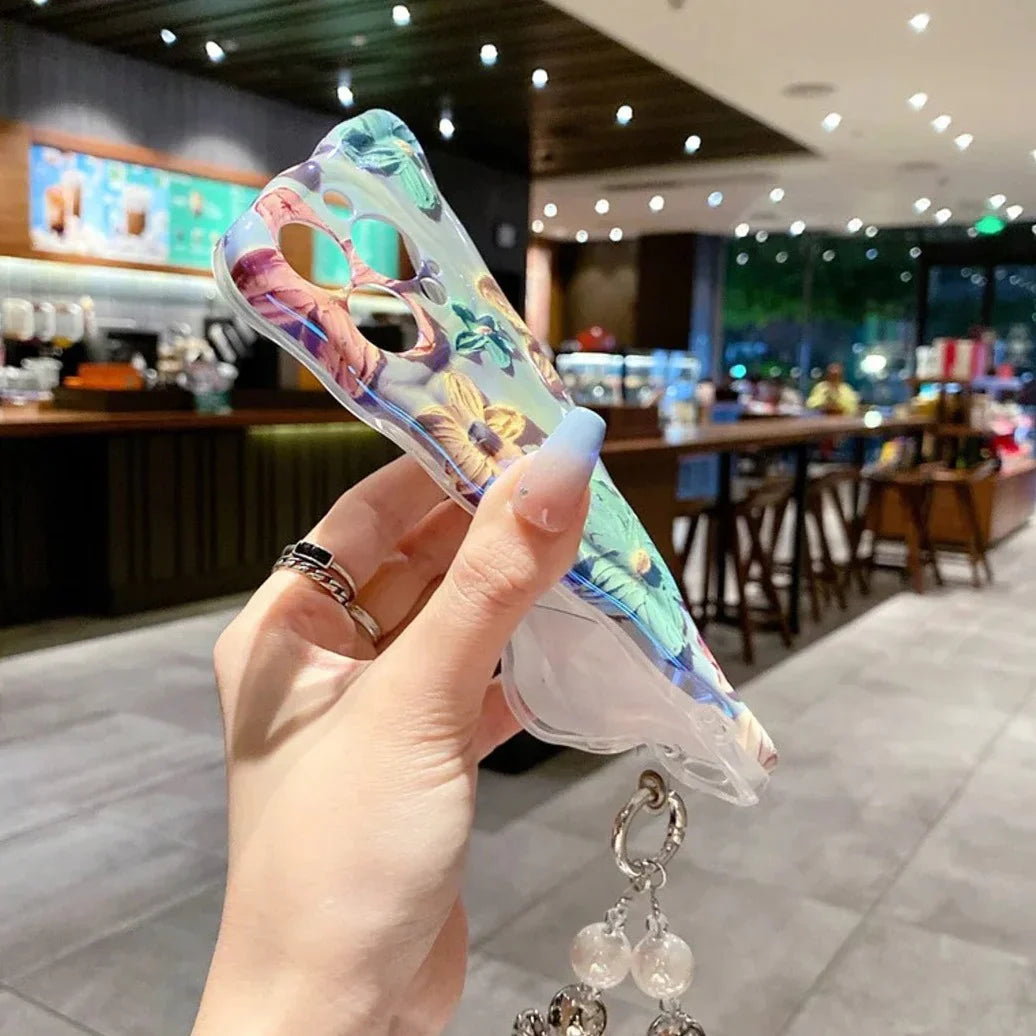 iPhone - Floral Elegance Case With Lanyard