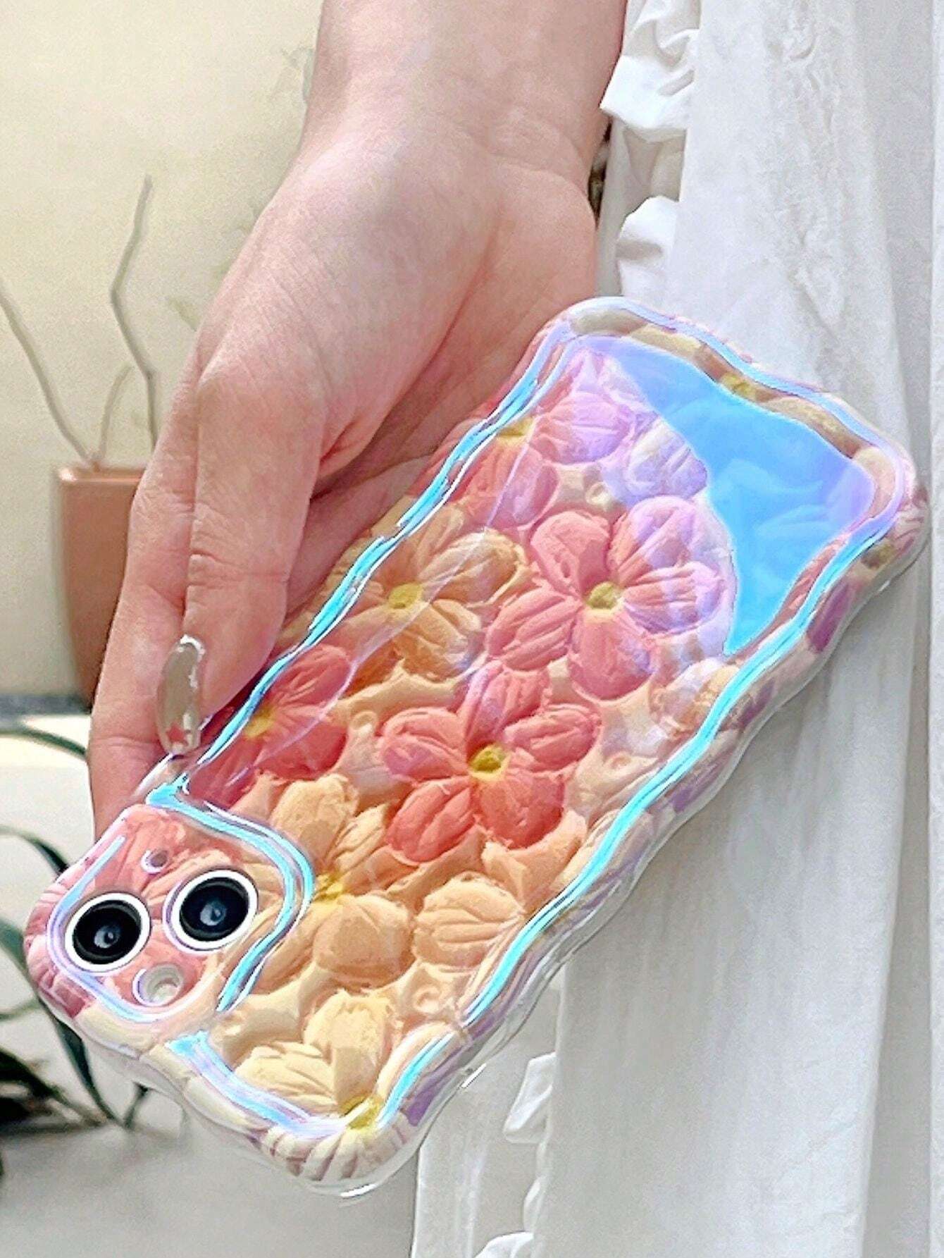 iPhone 14 Series - Floral Wavy Shape Case