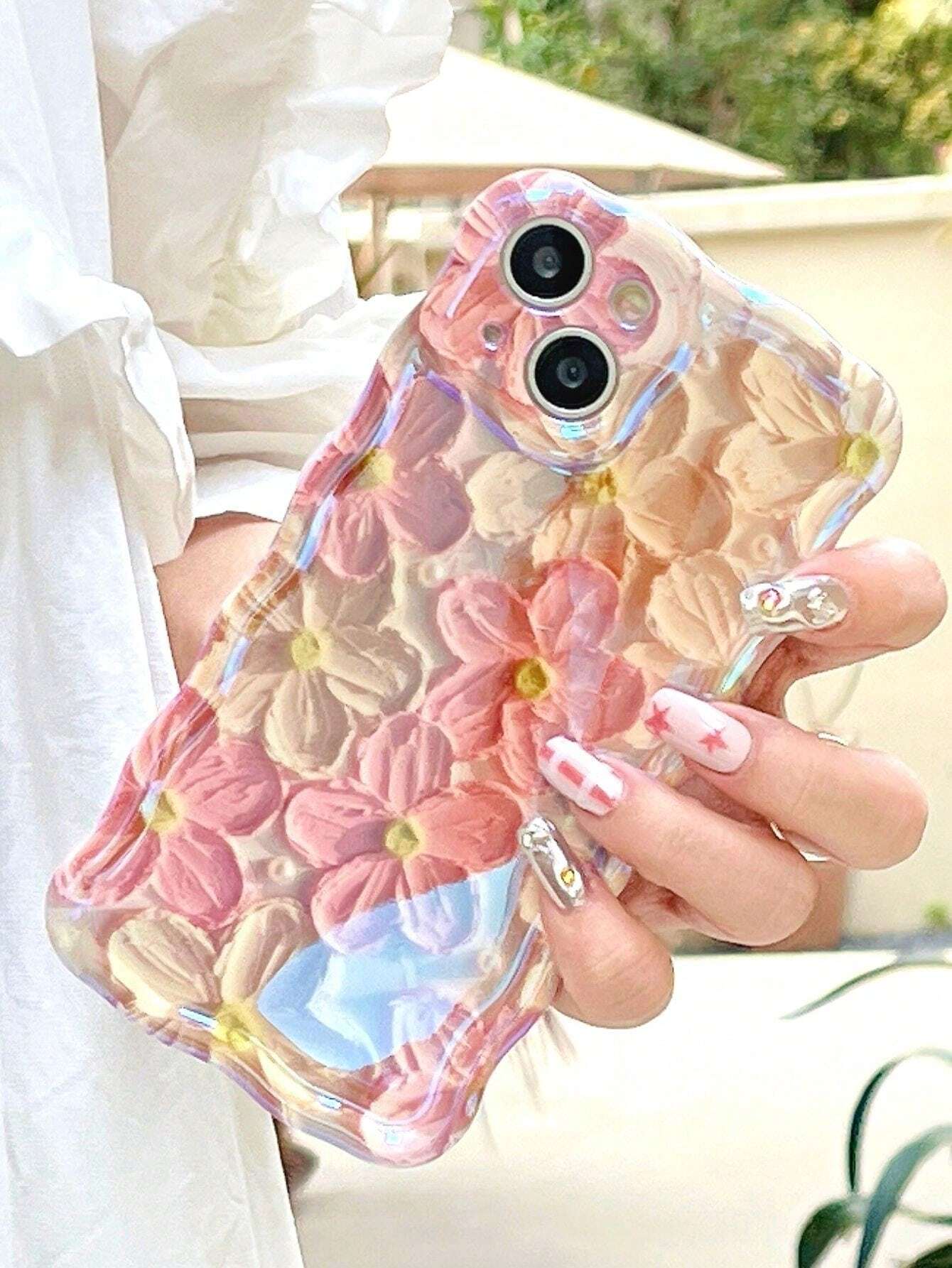 iPhone 14 Series - Floral Wavy Shape Case
