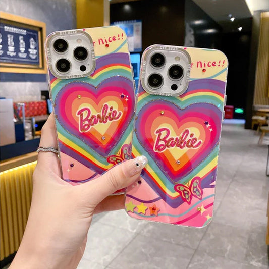 iPhone 14 Series - Heart Pattern Barbie Case
