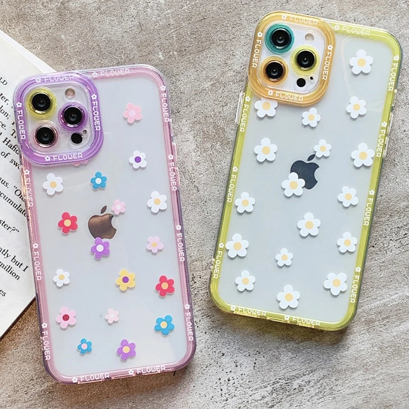 iPhone 13 Series  - Flower Painted Clear Case