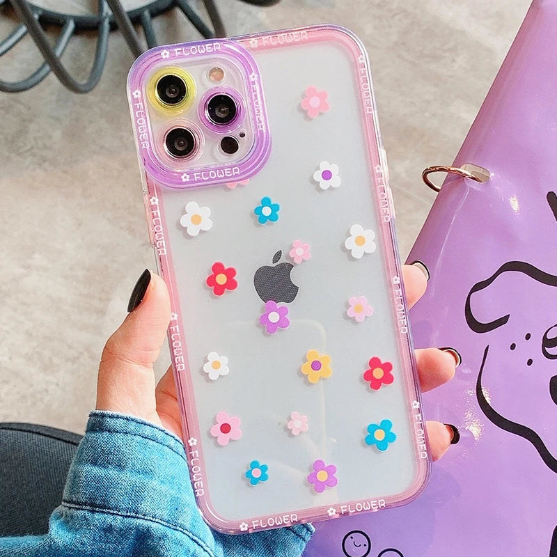 iPhone 13 Series  - Flower Painted Clear Case