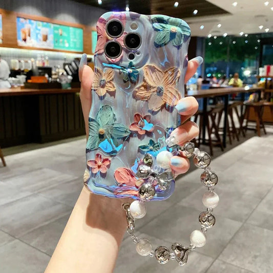 iPhone 14 Series - Floral Elegance Case With Lanyard